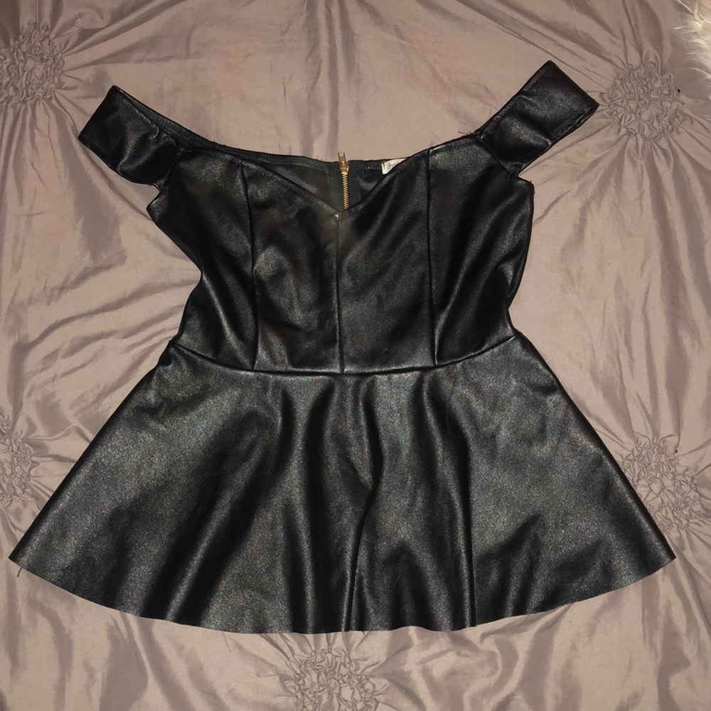 Cute Pleather Peplum top!
